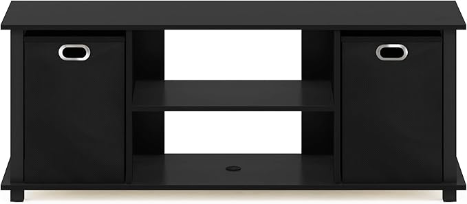 Furinno Econ Entertainment Center, Black/Black