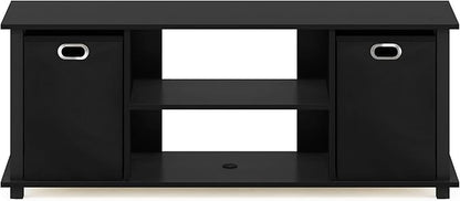 Furinno Econ Entertainment Center, Black/Black