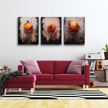 TTHYUEWS Large Canvas Wall Decor For Bedroom Wall Art For Living Room Fashion Modern Office Decorations Wall Paintings Bird Abstract Pictures Posters Inspirational Artworks Home Decor 3 Piece