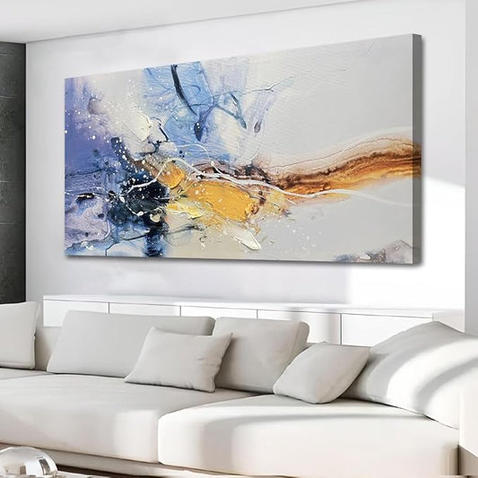 Ardemy Abstract Wall Art Modern Canvas Painting Living Room, Textured Bedroom Picture Artwork Framed, Wall Art for Mens Room Kitchen Dining Room Home Office Wall Decor, Large 48"x24"