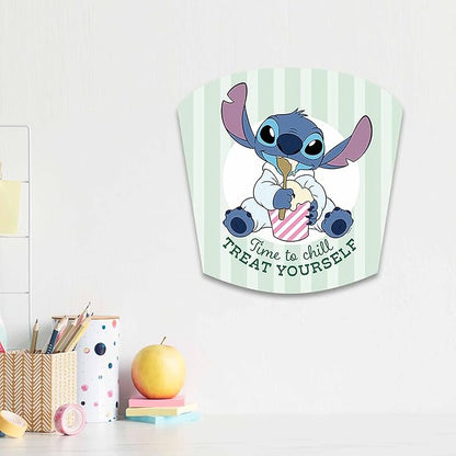 Disney Lilo and Stitch Time to Chill Treat Yourself Wood Wall Decor - Cute Stitch Ice Cream Sign for Home