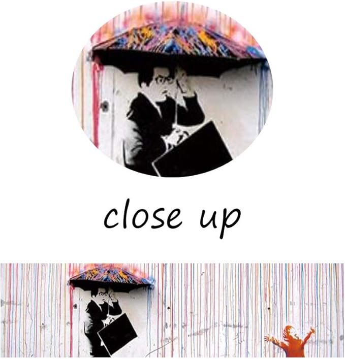 Yatsen Bridge Banksy Wall Art Canvas, Colorful Rain Picture, Graffiti Poster and Print Modern Pop Street Graffiti Home Decorations Ready to Hang - 44x28 inch