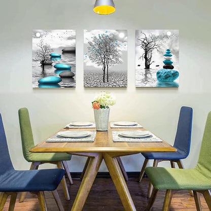 Lapremoly Wall Decor For Living Room Canvas Wall Art For Bedroom Office Decoration Black And White Wall Paintings Inspirational Abstract Blue Pictures Canvas Prints Frame Artwork Home Decor 16x24