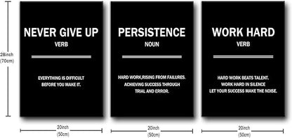 3 Pieces Inspirational Canvas Wall Art Motivational Quotes That Make People Passionate Signs of Success Posters Print Artwork for Office Bedroom Bathroom Wall Picture Ready to Hang [60''W x 28''H]