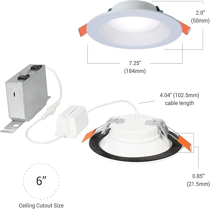 HALO 6 inch Smart Wi-Fi Recessed Canless LED Downlight 4-Pack, Connected by WiZ Pro with SpaceSense Motion Detection, Tunable White, 16M+ Colors WiZ App Control, Wet Rated, Dimmable - RLWZC612-4PK