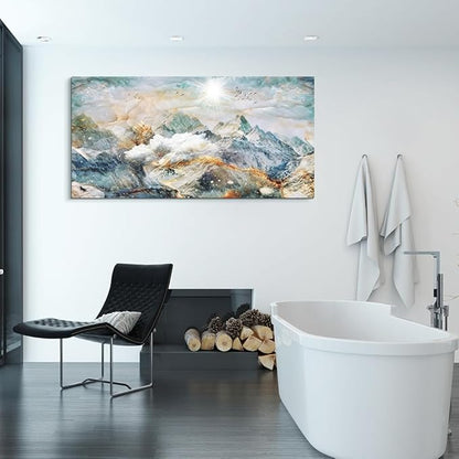 DZRWUBHS Abstract Canvas Wall Art for Living Room and Bedroom - Large Decorations for Office - Mountain Painting Framed Pictures - Farmhouse Home Decor Artwork 20"X40"