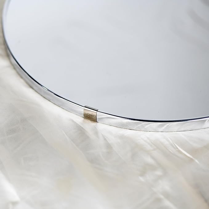 Funerom Sliver Round Wall Mirror 12.6 Inches Circle Mirror Bathroom Mirrors