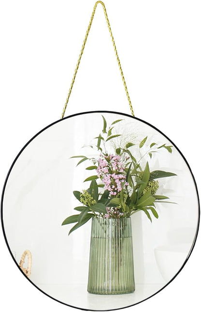 Funerom Black Round Wall Mirror 12.6 Inches Circle Mirror Bathroom Mirrors
