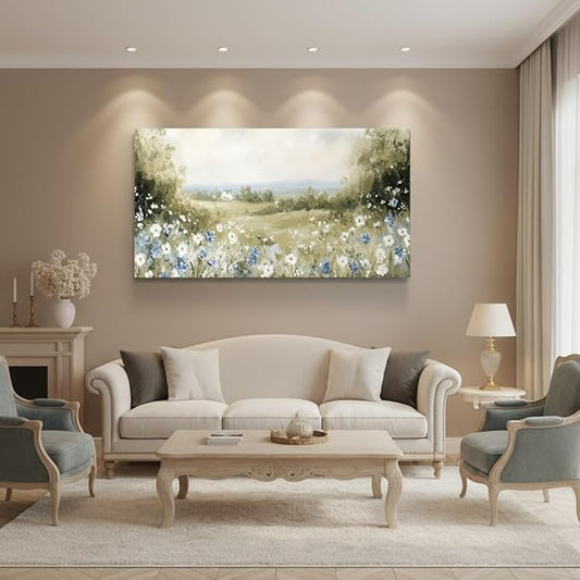 Iallbin Abstract Canvas Wall Art, Large Wall Art for Living Room, for Wall Modern Paintings Wall Decor Living Room (Abstract, Beige, 48L x 24W)