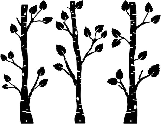 ShxTrade Metal Tree Wall Decor, Birch Tree Wall Art, Tree Branches Vertical Metal Wall Rustic Wall Sculpture for Home Living Room Bedroom Bathroom (Black)