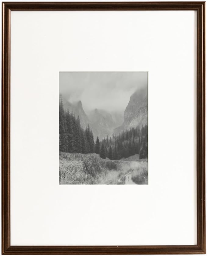 Kate and Laurel Adlynn Rectangle Picture Frame Set of 3; 16 x 20 matted to 8 x 10; Bronze; Vintage Three-Piece Frame Set for Gallery Wall Frame Set in Living Room Wall Decor