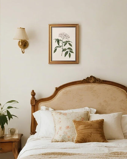 VIYYIEA Vintage Botanical Wall Art Decor for Dining Living Room Hallway, Aesthetic Classic Floral Elderberry Herb Pictures,12x16inch,Gold Framed Canvas Prints Paintings