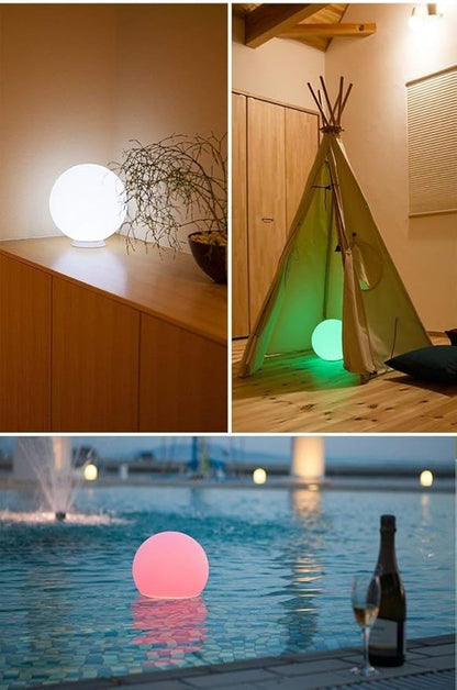 Mr.Go 6-inch LED Ball Light and Portable LED Table Lamp Bundle, Rechargeable, Remote Control, Dimmable 16 RGB Colors 4 Modes, Waterproof, Great as Night Light Mood Lamp Ambient Lighting Decorations