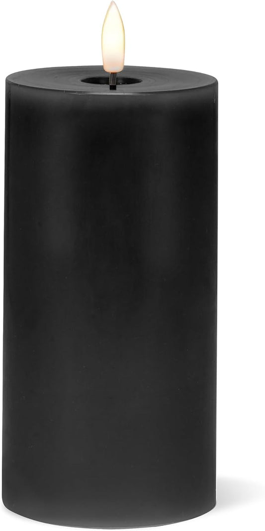 Abbott Collection Wax LED Flameless Pillar Candle - Black (3x6 H)