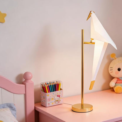 28.5 Inch Modern Bird Table Lamp, Gold Bird Swing Light Fixtures LED Standing Table Lamp for Living Room