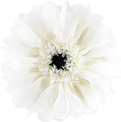 3D Flower Round Throw Pillows Cute Decorative Daisy Sunflower Accent Pillow Modern Farmhouse Elegant Cushion for Bed Couch Chair Car Living Room Christmas Home Decor Gift 12 Inch White