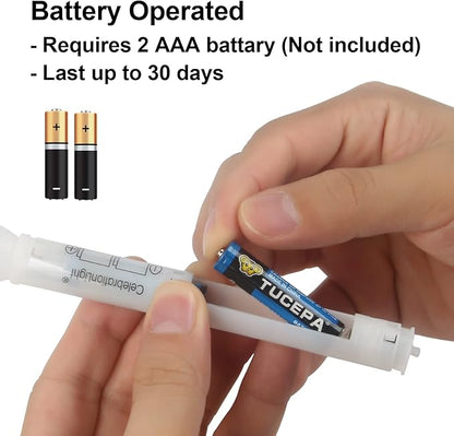 2 Pack Flameless Taper Candles with Remote/Timer, Battery Operated Flickering LED Window Candles, Vintage Christmas Electric Fake Candlesticks, White Holder