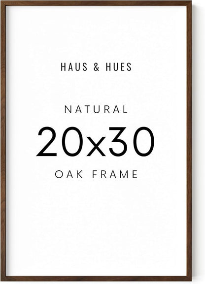 HAUS AND HUES Picture Frame, 20 x 30 inches, Walnut, Poster Frame, Natural Wood, Contemporary Style, Housewarming Gift