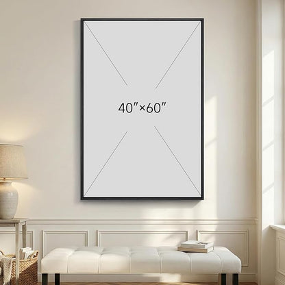 Extra Large Framed Black and White Abstract Wall Art for Living Room, Modern Canvas Prints Paintings Artwork for Walls, Minimalist Black Beige Pictures for Bedroom Dining Hallway Wall Decor 40x60 In