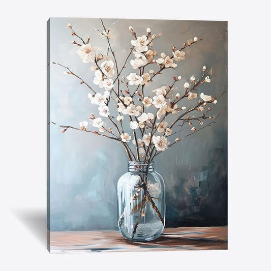 daktenn Floral Canvas Wall Art Bathroom Wall Art Pictures Wall Decor Home Decor Wall Decor for Bedroom Livingroom 24x32 Inches