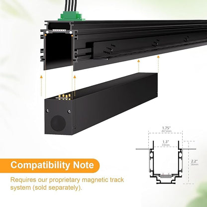 Track Lighting Rail Kit, 2PCS Magnetic Track Lighting Rail, 2PCS 15W Grille Spotlight Magnetic Track Head, 1PCS 200W Low Voltage LED Power Driver, Complete Track Lighting kit for Living Room