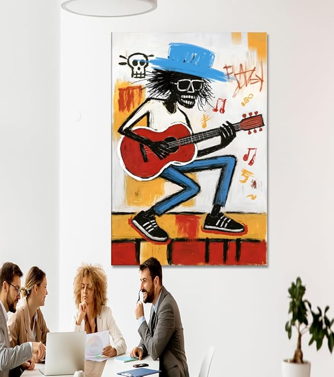 Graffiti Street Wall Art Banksy Painting Artwork Large Size Framed Graffiti Street corner Wall Decor Canvas Prints Street Graffiti Picture for Kid Room Bedroom Ready to Hang -28”Wx44”H