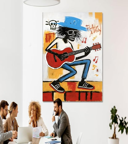 Graffiti Street Wall Art Banksy Painting Artwork Large Size Framed Graffiti Street corner Wall Decor Canvas Prints Street Graffiti Picture for Kid Room Bedroom Ready to Hang -28”Wx44”H