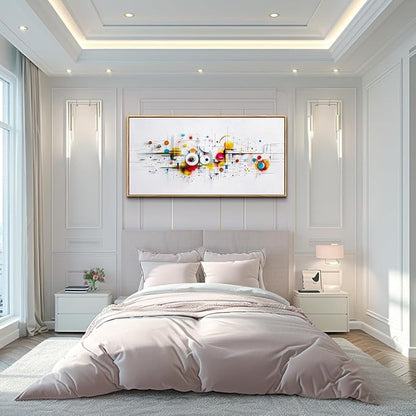 ERQINHUA Abstract Large Canvas Wall Art Living Room Boho Wall Decor For Bedroom Office Decorations Geometric Wall Paintings Minimalism Pictures Artwork Modern Home Decor Wood Framed 24x48 In