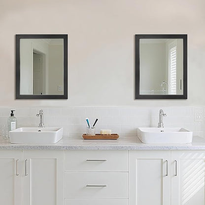 Ruomeng Rectangular Wall Mirror 16" x 20" for Bathroom, Bedroom, Entryway, Living Room, Black