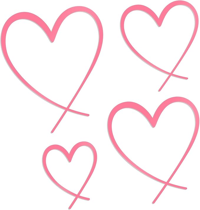 KOYILTD 4 Pcs Metal Heart Wall Art for Bedroom Modern Love Heart Wall Decor Metal Wall Decoration above Bed for Living Room Bathroom Office Wedding (Pink, Classic)