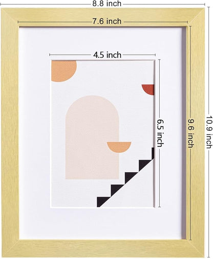 eletecpro 8x10 Picture Frames Set of 10, Picture Frame Collage Wall Decor Display 5x7 Photo with Mat or 8x10 without Mat, Home Decor Gallery Frame for Table Top or Wall Mounting, Gold