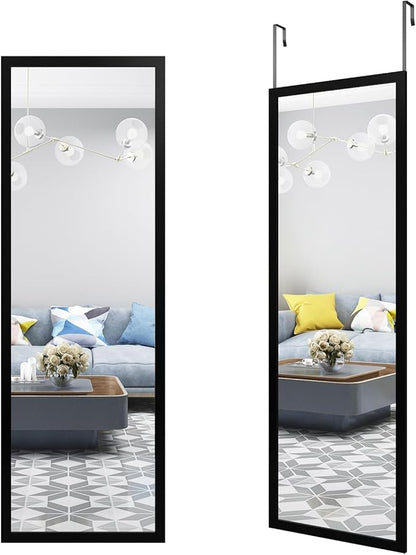 whitebeach Wall Mirror Full Length,Bedroom Full Body Mirror Over The Door 44“×16" Black