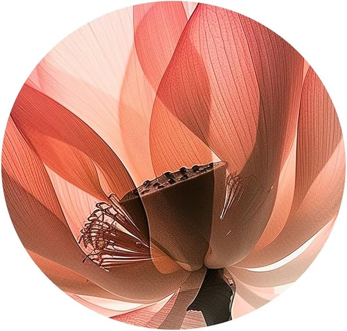 Wall HDQ Flowers Wall Art Blooming Lotus Picture Elegant Pink Floral Painting Canvas Print Framed Modern Bathroom Living Room Decor Framed Ready to Hang