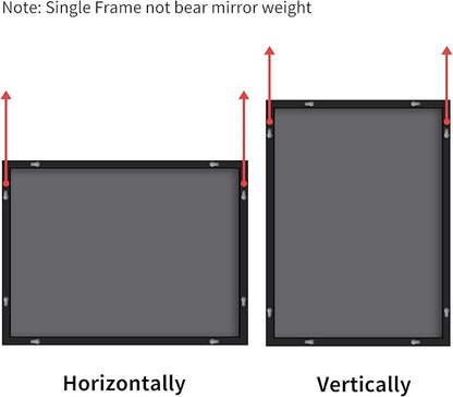 COFENY Black Bathroom Mirror, 48"X36" Rectangle Mirrors for Wall Metal Frame, Modern Vanity Wall Mirror for Bathroom Living Room, Entryway Hangs Horizontal or Vertical