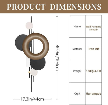 HEBOIX Large 3D Wall Art with Led Lights Luminescence，Metal Wall Art Decor，Modern Metal Wall Arts for Living Room/Dining Room/Corridor/Entrance Wall(17''Lx41''W-Light)