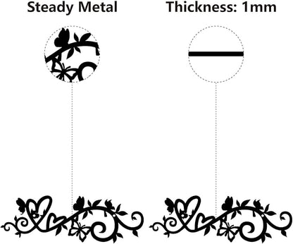 CREATCABIN Heart Metal Wall Art Decor Black Wall Hanging Decor Butterfly Iron Wall Art Silhouette Sculpture Decoration Hollow Out Minimalist Ornament for Garden Home Balcony Indoor Outdoor 12 x 4Inch