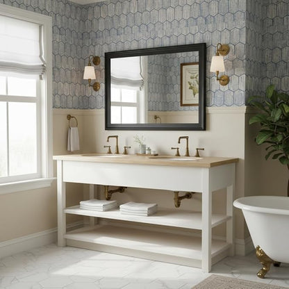 Black Mirror for Bathroom,Rectangle Rustic 30 x 36 inch Vanity Mirror for Wall,Wall-Mounted Hanging Mirror for Entryway,Bedroom or Living Room
