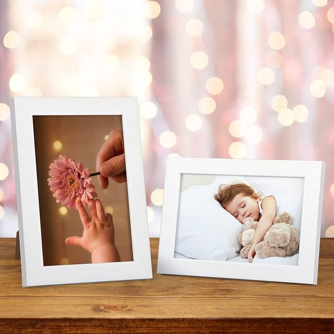 Giftgarden White 4x6 Picture Frame Pack of 12, Multi White Woodgrain 4 by 6 Photo Frames Bulk for Wall or Tabletop Display