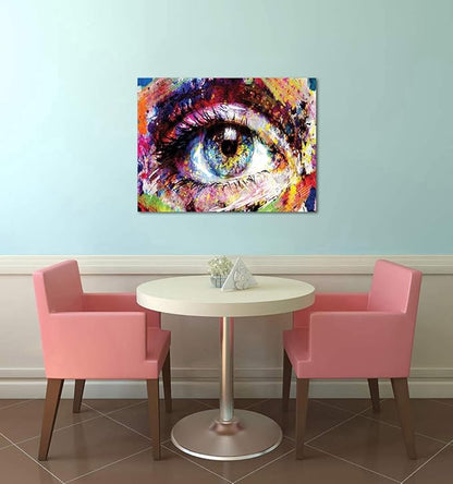 Yatsen Bridge Graffiti Wall Art Colorful Eye Street Art Pictures HD Print Home Decoration for Living Room Bathroom Wall Decor Gallery Wrapped Easy to Hang - 18x24 inch
