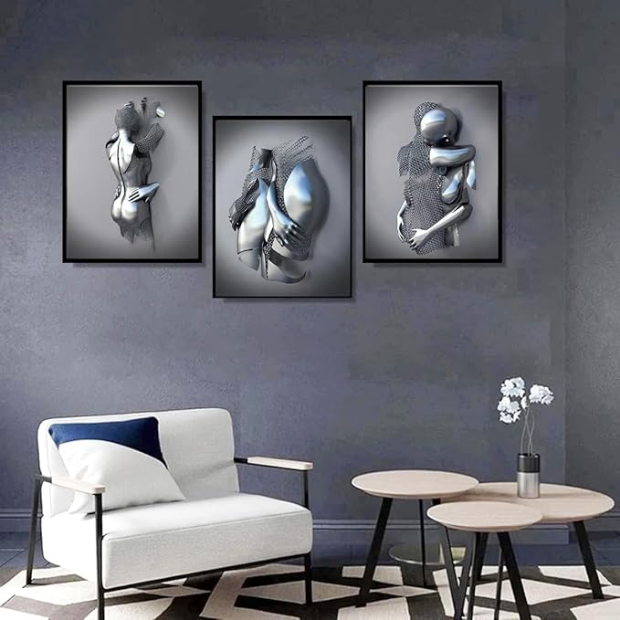 3D Wall Art Decor Artwork Figure Statue Modern Art Canvas Painting,Large Wall Art for Bathroom Bedroom Decoration