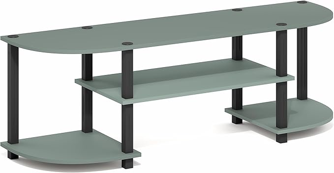 Furinno Turn-S-Tube TV Stand, Wide Entertainment Center, TV Console for TV up to 55 Inch, for Living Room, Bedroom, Sage Green