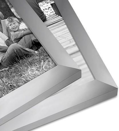 Americanflat Set of 10 Picture Frames with Shatter-Resistant Glass - Gallery Wall Frame Set with Two 8x10, Four 5x7 and Four 4x6 Frames - Signature Collection - Silver