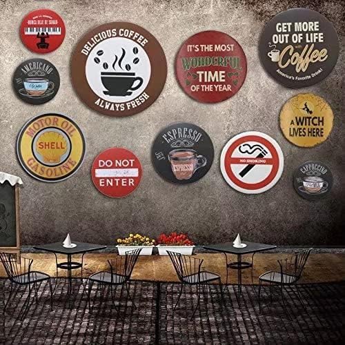 Krouterebs Yin and Yang Vintage Round Metal Tin Sign Nostalgic Metal Sign Home Decor for Culb Bar Garden Kitchen Restaurant Garage 12x12 Inch