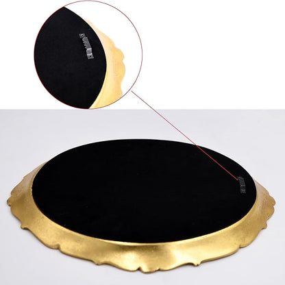 Funerom 12.8 x 14.3 inch Vintage Decorative Wall Mirror, Hanging Mirrors for Bedroom Living-Room Dresser Decor, Oval Gold
