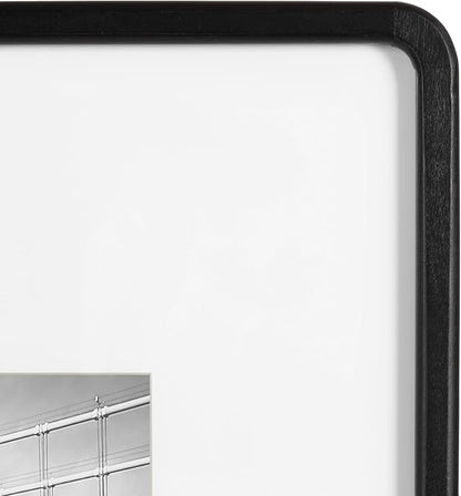 Kate and Laurel Inglewood Modern Wall Picture Frame Set of 3; 11x14 matted to 5x7; Black; Three-Piece Frame Set for Gallery Wall Accent Set in Living Room Decor