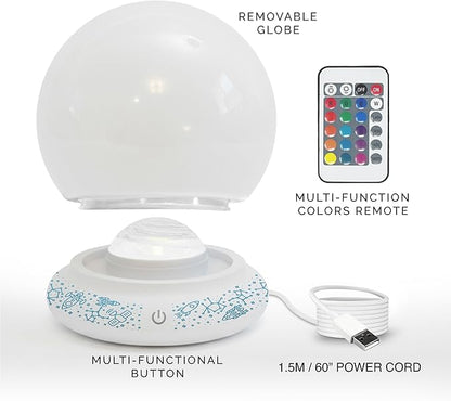 Orblux Calming Autism Sensory Light, Aurora Light Projector | 2-in-1 Globe Cover for Contained Sensory Effect or Open for Northern Lights Effect | Kids Night Projector | Calming, 15 Colors & Remote