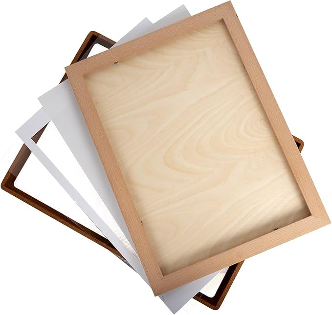 FLECHAZO Solid Walnut 18x24 Frame, Natural Wood 18 x 24 Poster Frame with Mat for 16x20 Photos, Gallery Wall Picture Frame for Wall Mounting Display