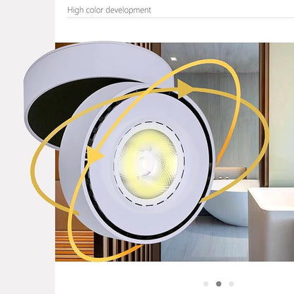 LED Ceiling Spotlight Indoor Dimmable - Tuya Smart Life 360° Adjustable 12W COB Ceiling Downlight Aluminum Hard Wired For Bedrooms Rooms Corridors Painting Background Walls (White, C (2.36"*3.93"))