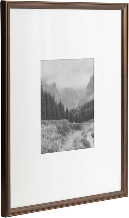 Kate and Laurel Adlynn Rectangle Picture Frame Set of 3; 16 x 20 matted to 8 x 10; Bronze; Vintage Three-Piece Frame Set for Gallery Wall Frame Set in Living Room Wall Decor