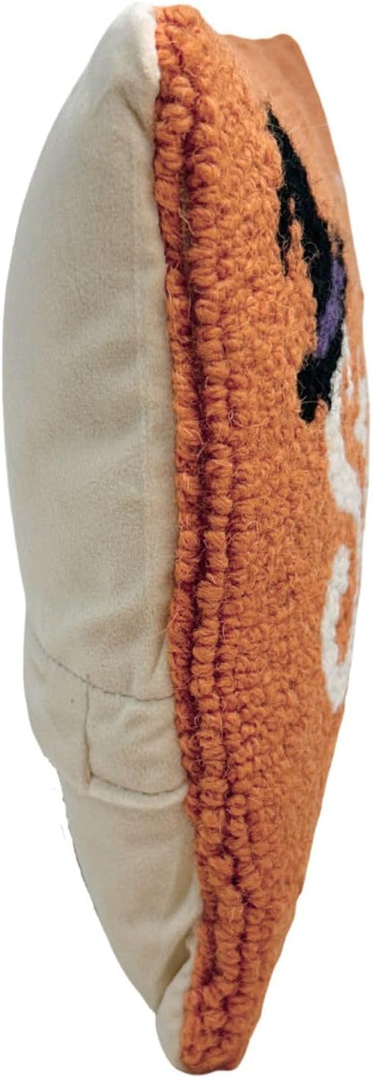 Hand Hooked Halloween Pillow - 9X16 inches Throw Pillow for Couch or Dorm (Spooky)